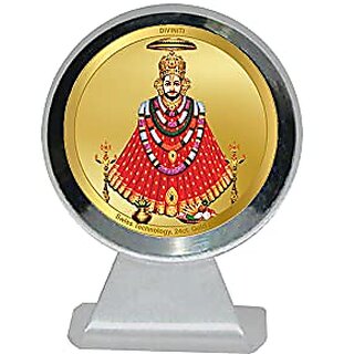                       Diviniti Parshvanatha Gold Plated Metallic Car Frame Table Decor MCF 1CR Classic Parshvanatha and 24K Gold Plated Foil Religious Frame Idol for Pooja Gifts Items (5.5 CM x 5.0 CM)                                              