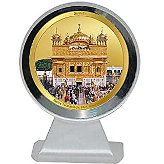                       DIVINITI Vishwakarma Ji God Idol Photo Frame for Car Dashboard Table Dxc3xa9corMDF 1B wooden Frame 24K Gold Plated Foil and Engraved Pillars of BrassIdol for Pooja Gifts Items (7x 9CM)                                              