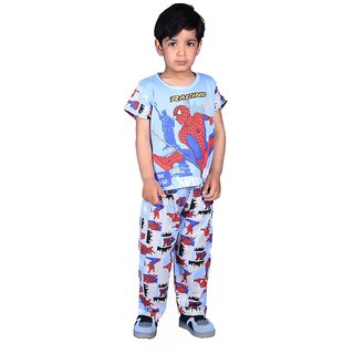                       Kid Kupboard Boys Full-Sleeves Multicolor Light Weight T-Shirt and Track Pant (6-7 Years, Cotton, Pack of 1)                                              