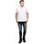 Tee Stores Mens White Solid 100% Cotton Polo Collar T-Shirt