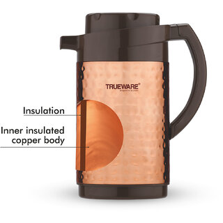 Buy Trueware Neo Thrush 1200 Insulated Copper Jug -1000ml, Copper with ...