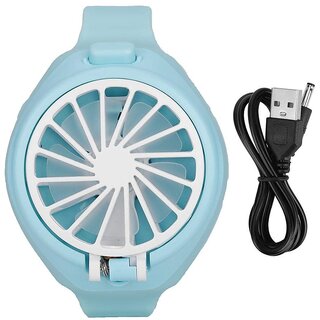Portable Mini Watch-Shaped Fan, Kids USB Rechargeable Fan Cute Foldable Fan, with 3 Wind Level Settings, Adjusted Angle,
