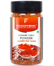 FoodPhenic Kashmiri Red Chilli (Lal Mirch) Powder Shaker Jar 125g (Pack of 2)