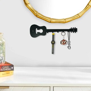 Ruwa Stylish Wall Key Holder Metal - Model Black Guitar Ruwa Stylish Wall Key Holder Metal - Model Black Guitar