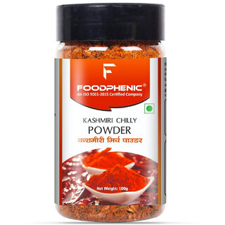 FoodPhenic Kashmiri Red Chilli (Lal Mirch) Powder Shaker Jar 125g (Pack of 2)