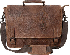 ZINT Waxy Genuine Full Grain Leather Unisex Messenger 15 inches Laptop Bag