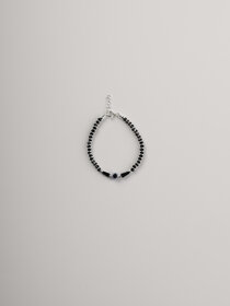 Arte jewels Bracelet 92.5 Hallmarked Black beads with Evil eye