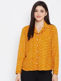 Purys Women White Polyester Printed Casual Shirt