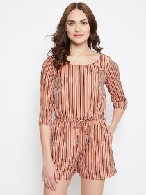 Purys Brown Jumpsuits For Womens