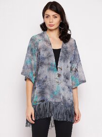 PURYS Grey Printed Shrugs for Women