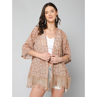 Buy PURYS Brown Floral Shrugs for Women Online Get 46 Off