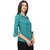 Purys Women Green Poly Cotton Solid Casual Shirt