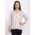 Purys Women White Polyester Printed Casual Shirt