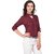 Purys Women Maroon Poly Cotton Solid Casual Shirt