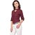 Purys Women Maroon Poly Cotton Solid Casual Shirt
