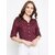 Purys Women Maroon Rayon Solid Formal Shirt