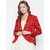 PURYS Red Printed Shrugs for Women
