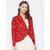 PURYS Red Printed Shrugs for Women