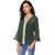 Purys Women Green Color Block Regular Top