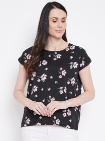 Purys Women Black Printed Regular Top