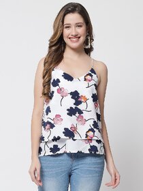 PURYS Women White Printed Regular Top