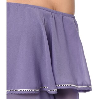 Modern Women Purys Women Purple Solid Off Shoulder Top 2025 at ShopCircuit | ONDC