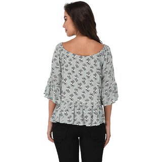 Elegant Women Purys Women Green Floral Regular Top 2025 at ShopCircuit | ONDC