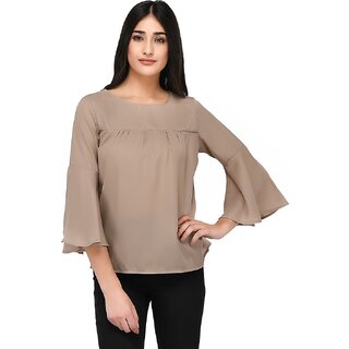 Latest Women Purys Women Grey Solid Regular Top 2025 at ShopCircuit | ONDC