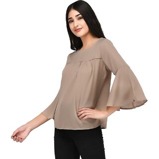 Latest Women Purys Women Grey Solid Regular Top 2025 at ShopCircuit | ONDC
