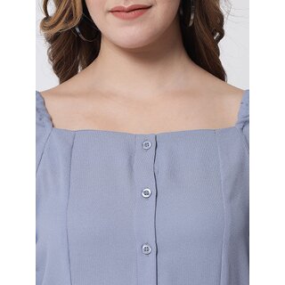 Luxurious Women PURYS Women Blue Solid Regular Top 2025 at ShopCircuit | ONDC