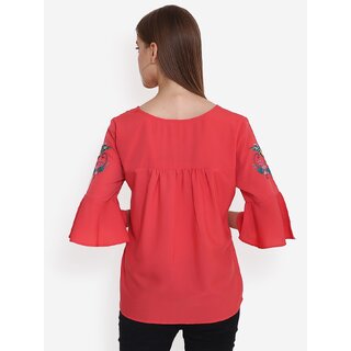 Best Women Purys Women Pink Solid Regular Top 2025 at ShopCircuit | ONDC