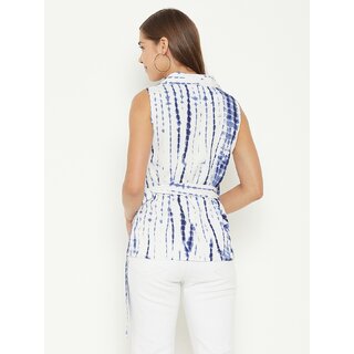 Modern Women PURYS Women White Tie-Dye Wrap Top 2025 at ShopCircuit | ONDC