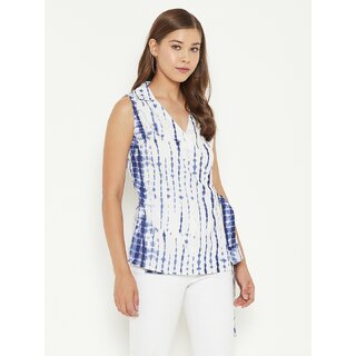 Modern Women PURYS Women White Tie-Dye Wrap Top 2025 at ShopCircuit | ONDC