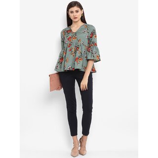                       Purys Women Multicolor Printed Regular Top                                              