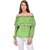 Purys Women Green Solid Off Shoulder Top