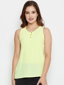 Purys Women Yellow Solid Regular Top