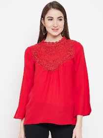 Purys Women Red Solid Regular Top