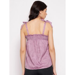 Exclusive Women PURYS Women Purple Solid Basic Top 2025 at ShopCircuit | ONDC