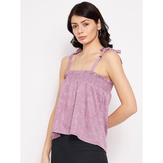 Exclusive Women PURYS Women Purple Solid Basic Top 2025 at ShopCircuit | ONDC