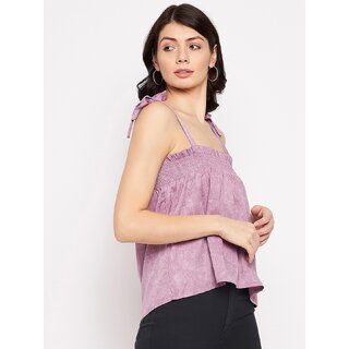 Exclusive Women PURYS Women Purple Solid Basic Top 2025 at ShopCircuit | ONDC