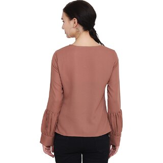 Chic Women Purys Women Brown Solid Regular Top 2025 at ShopCircuit | ONDC