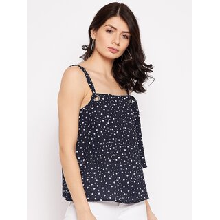 New Women PURYS Women Blue Printed Basic Top 2025 at ShopCircuit | ONDC