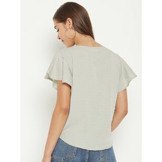 Latest Women PURYS Women Grey Striped Regular Top 2025 at ShopCircuit | ONDC