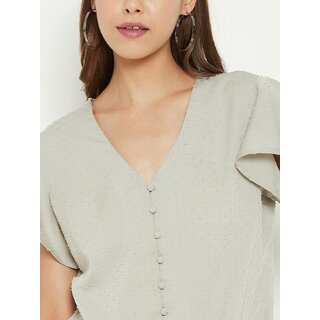 Latest Women PURYS Women Grey Striped Regular Top 2025 at ShopCircuit | ONDC