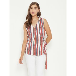 New Women PURYS Women White Tie-Dye Wrap Top 2025 at ShopCircuit | ONDC