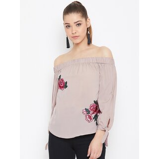 Elegant Women Purys Women Beige Floral Regular Top 2025 at ShopCircuit | ONDC