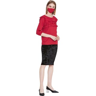 Exclusive Women Purys Women Maroon Solid Regular Top 2025 at ShopCircuit | ONDC