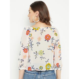 Top Women PURYS Women White Printed Basic Top 2025 at ShopCircuit | ONDC