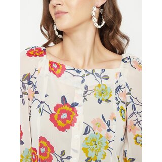 Top Women PURYS Women White Printed Basic Top 2025 at ShopCircuit | ONDC