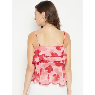 Stylish Women PURYS Women Pink Floral Regular Top 2025 at ShopCircuit | ONDC